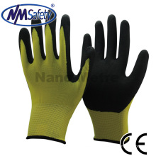 NMSAFETY guantes de trabajo de mano de seguridad revestidos de palma de nitrilo con acabado arenoso